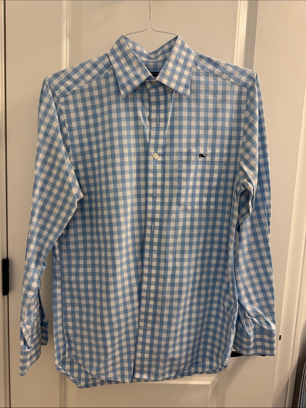 Vineyard Vines Light Blue & White Gingham Dress Shirt